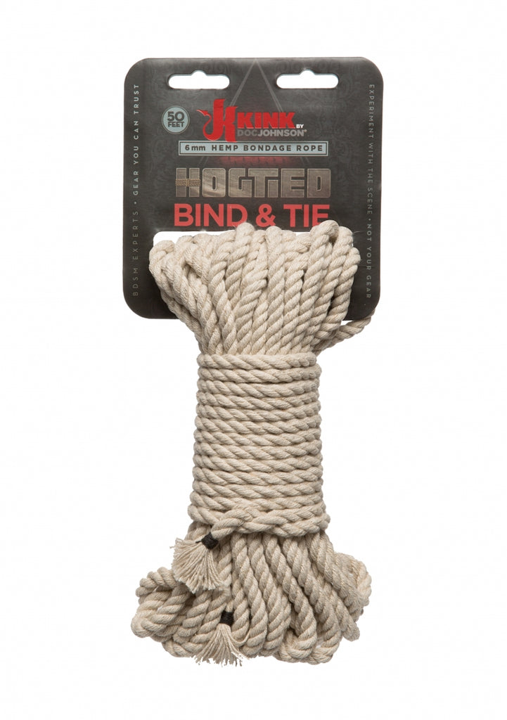 Hogtied - Bind & Tie - 6mm Hemp Bondage Rope - 50 Feet