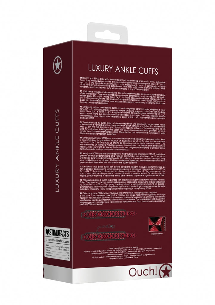 Luxury Ankle Cuffs - Burgundy