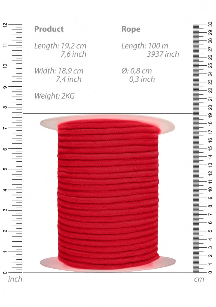 Ouch - Bondage Rope - 100 Meters - Red