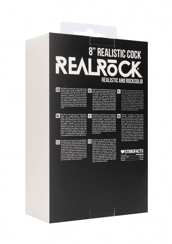 Realistic Cock - 8" - Black