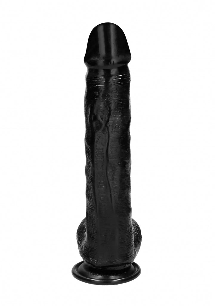 Realistic Cock - 15 Inch - With Scrotum - Black