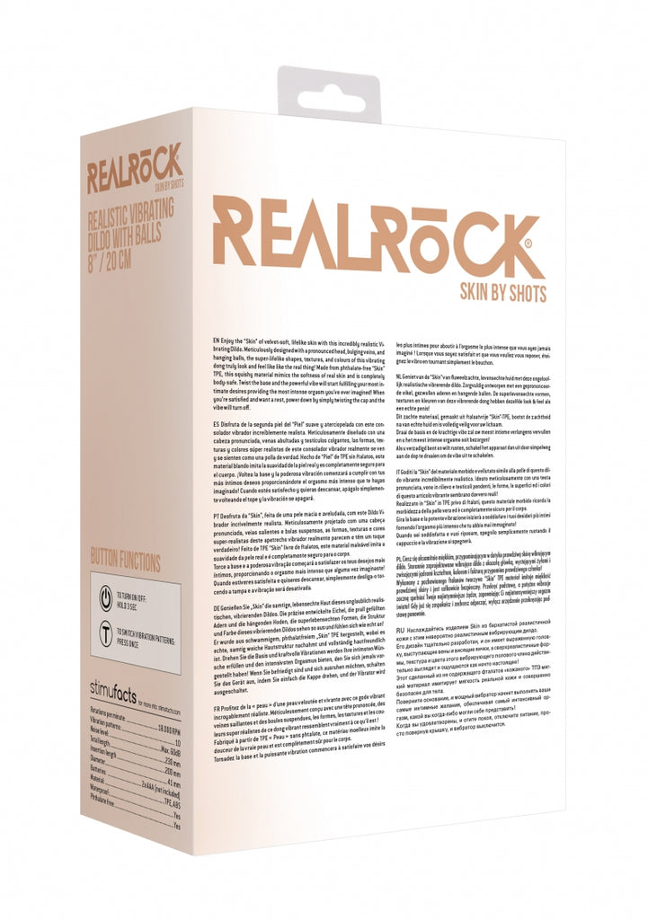 Realrock 8-20 cm  Vibrating Dildo With Balls - Flesh