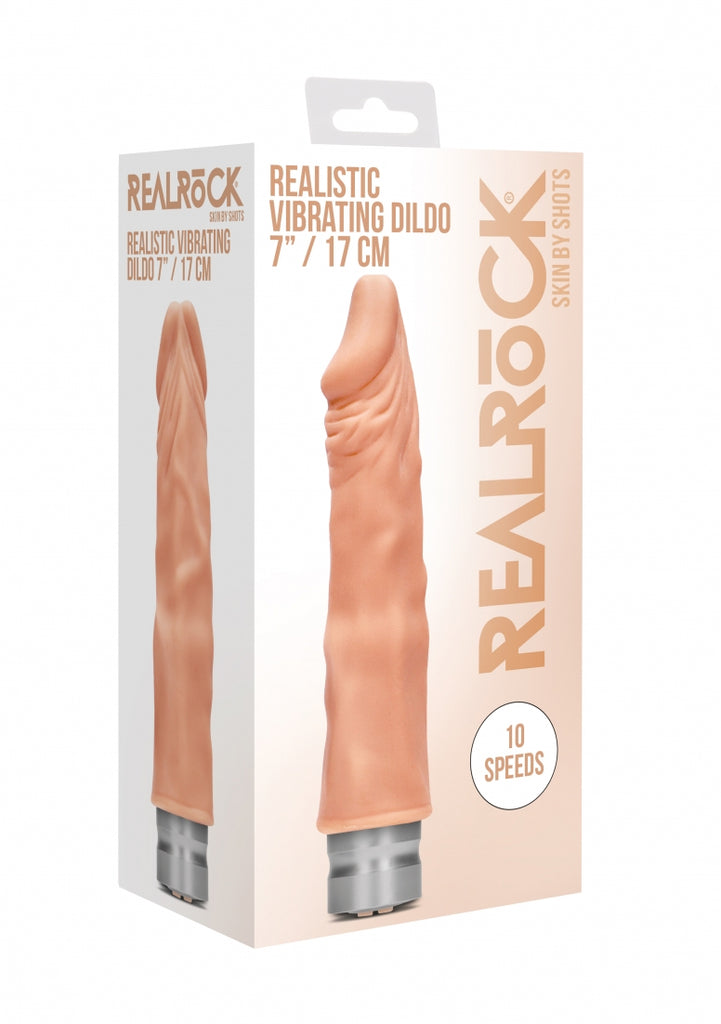 Realrock 7-17 cm  Vibrating Dildo - Flesh