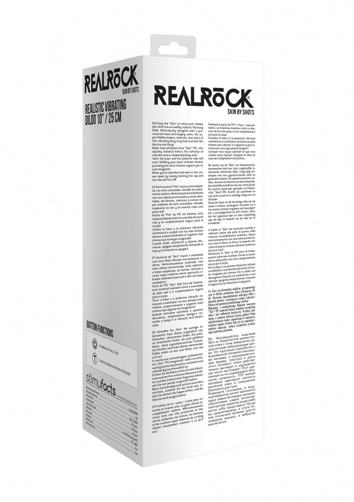 Realrock 10-25 cm  Vibrating Dildo - Black