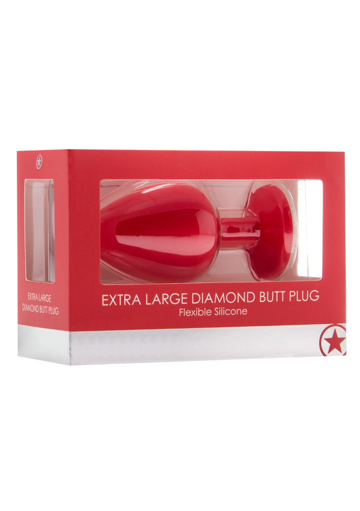 Extra Large Diamond Butt Plug - Red