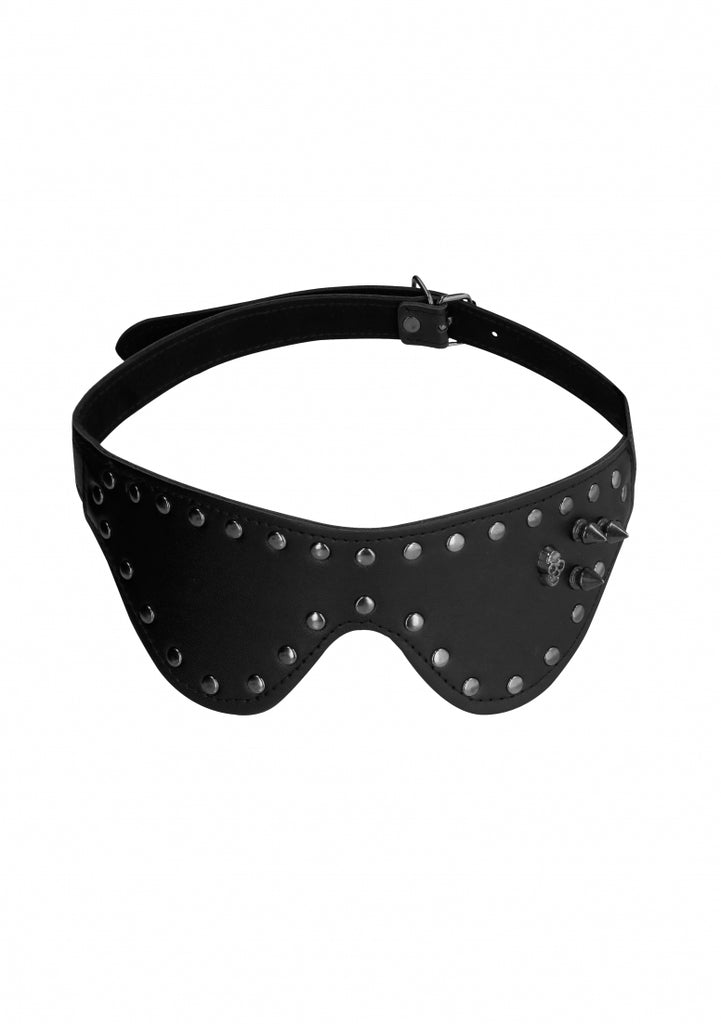 Ouch! Skulls and Bones - Eye Mask with Skulls & Spikes - Black