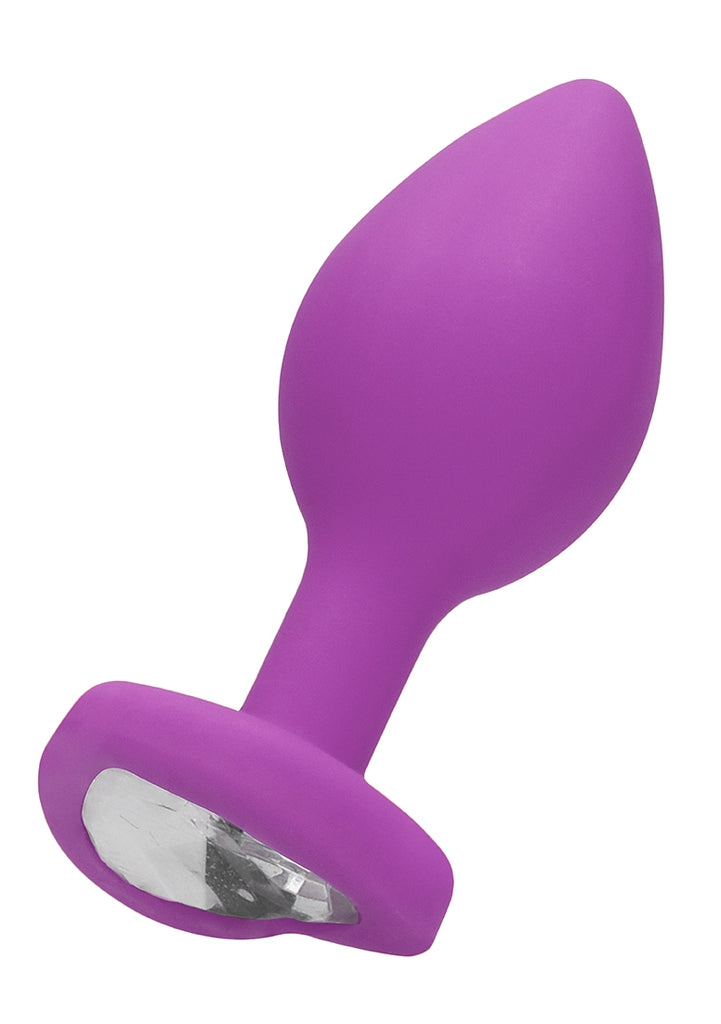 Diamond Heart Butt Plug - Large - Purple