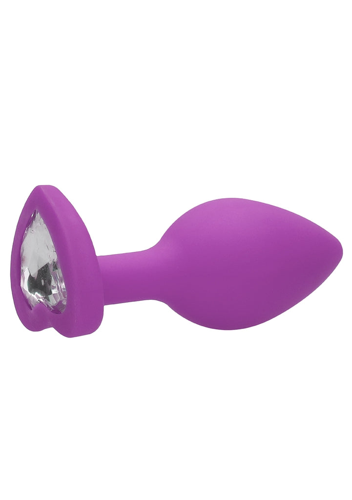 Diamond Heart Butt Plug - Large - Purple