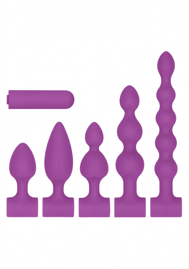 Silicone USB-Rechargeable Anal Set - Purple