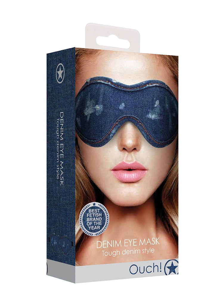 Denim Eye Mask - Roughend Denim Style - Blue