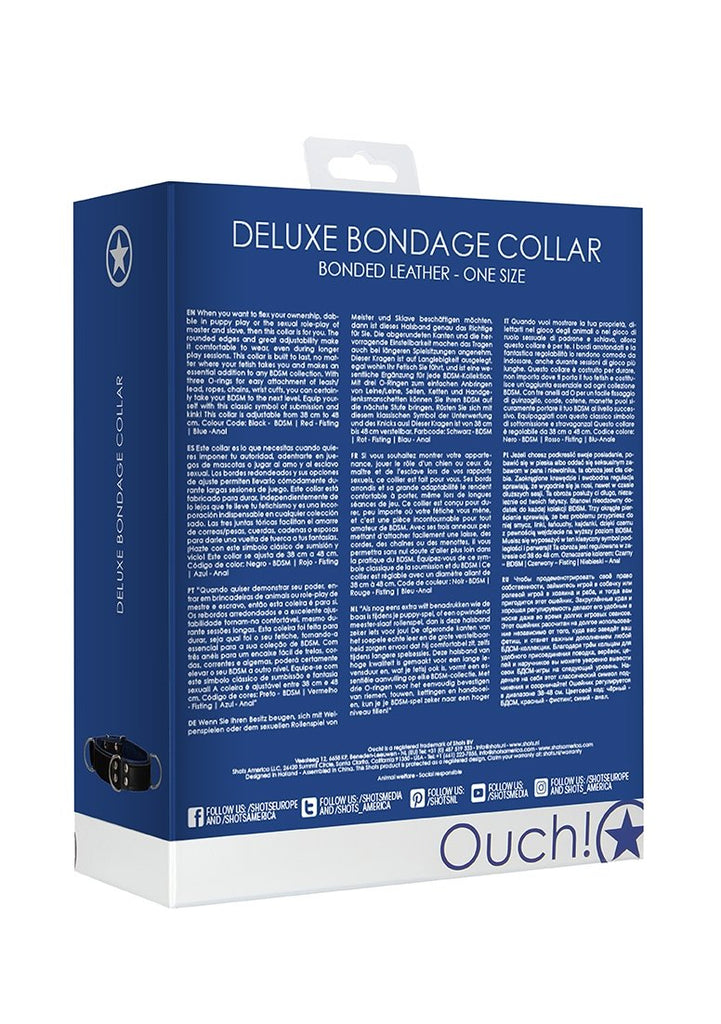 Deluxe Bondage Collar - One Size - Blue