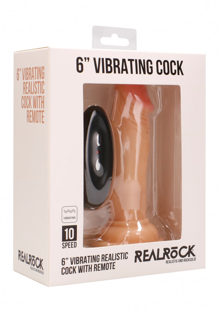Vibrating Realistic Cock - 6" - Skin