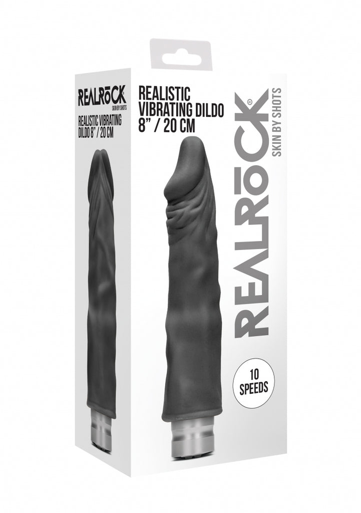 Realrock 8-20 cm  Vibrating Dildo - Black