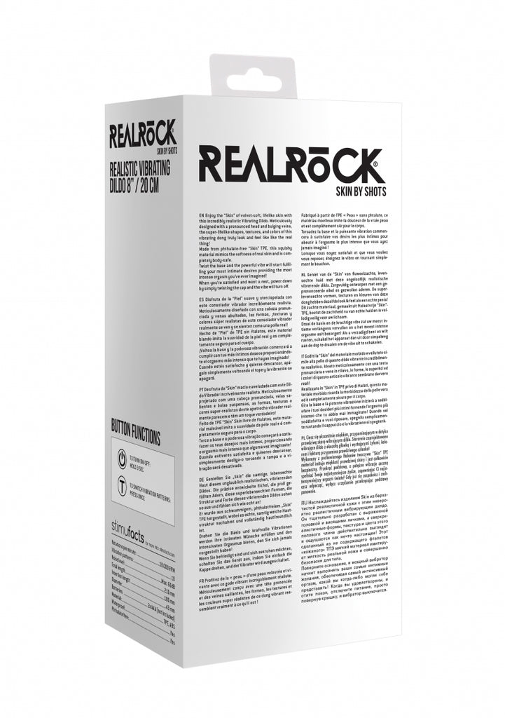 Realrock 8-20 cm  Vibrating Dildo - Black