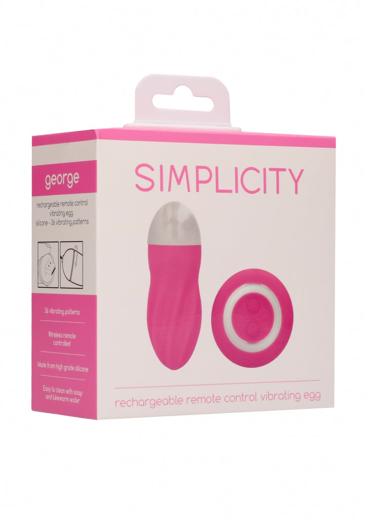 George - Rechargeable Remote Control Vibrating Egg - Pink